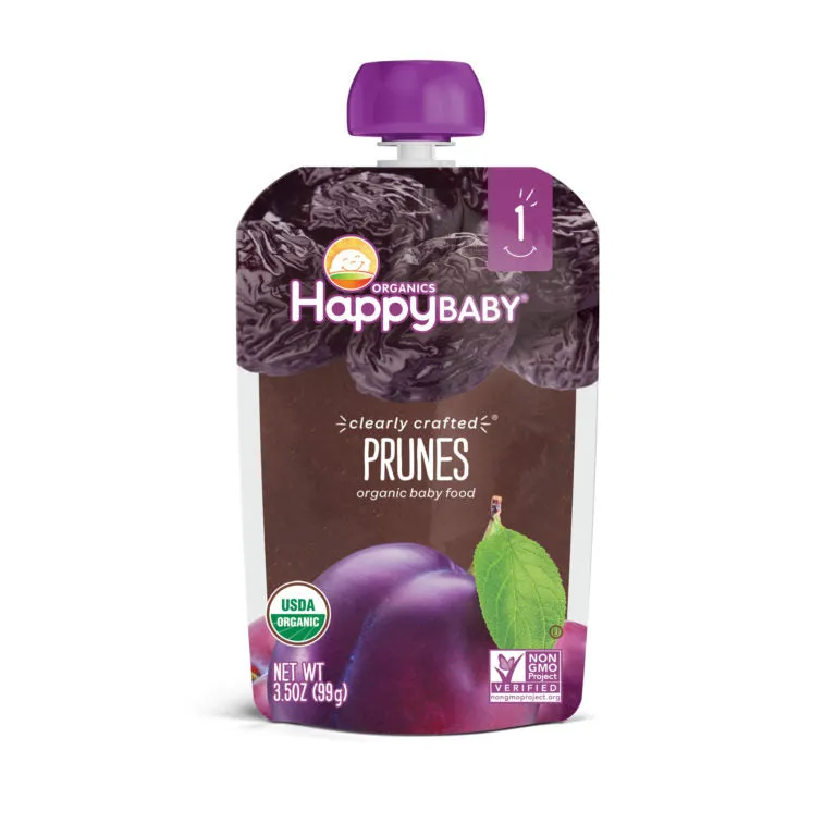 [2 Pack] Happy Baby Happy Family Happy Baby Stage 1 (6  Months) Clearly Crafted - Prune, 99g Exp: 04/25