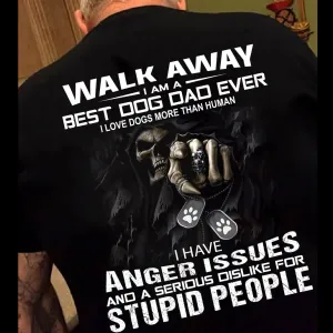 2D Black Tshirt - Best Dog Dad - Hdmt