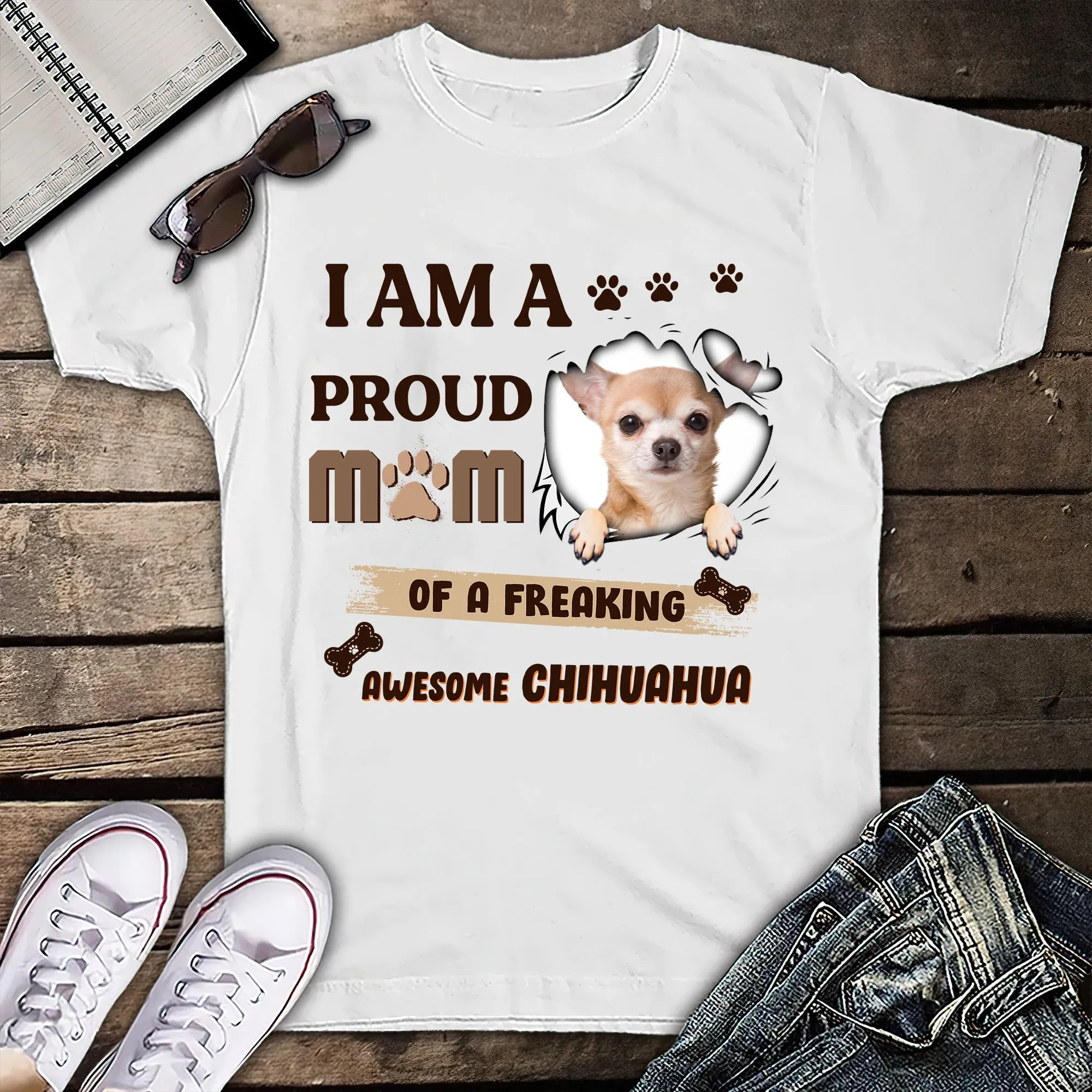 2D White Tshirt - Chihuahua - TD96