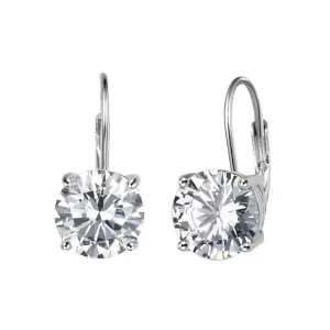 8mm Cubic Zirconia Solid 925 Sterling Silver Hoop Earrings For Women Romantic Style Jewelry Gift For Friend