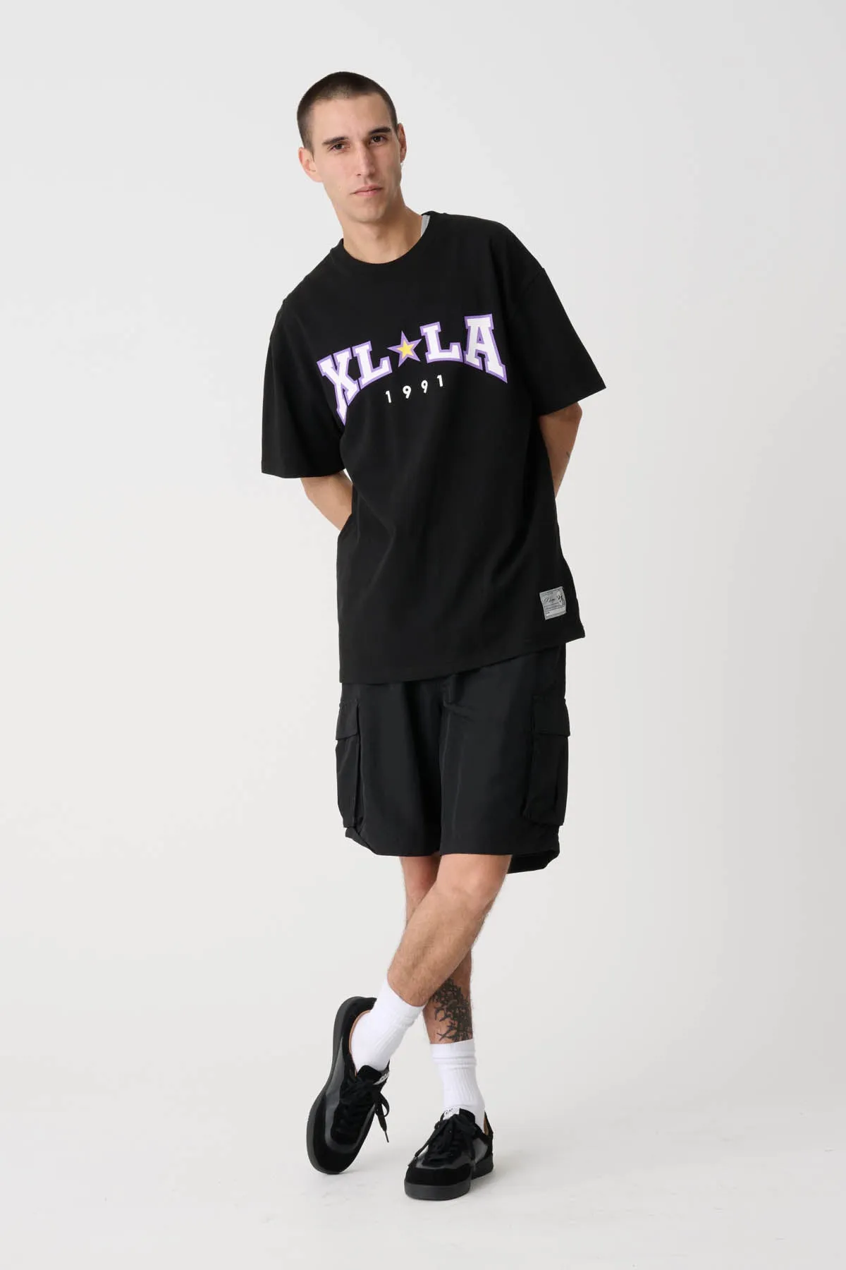 91 NYLON CARGO SHORT - BLACK