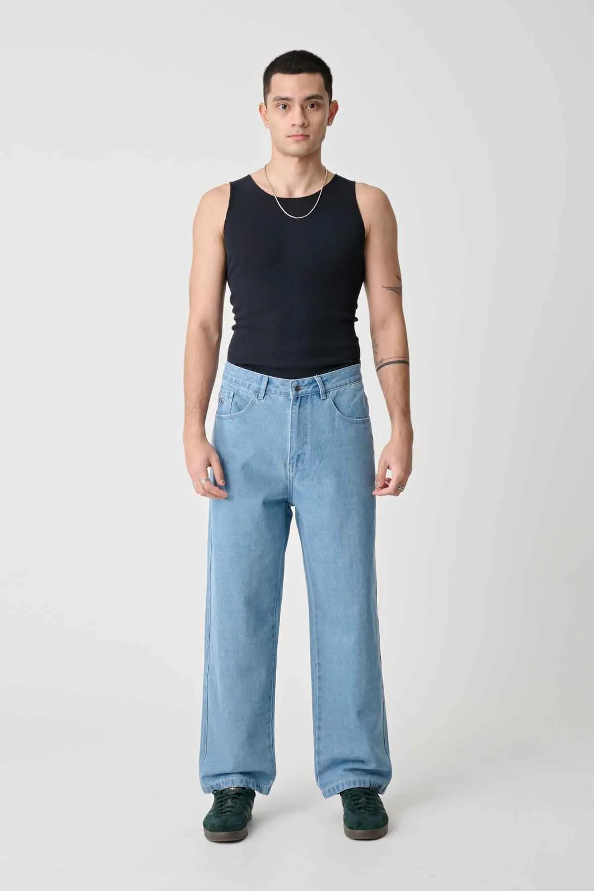 ART EMB BULL DENIM 91 PANT - MID BLUE