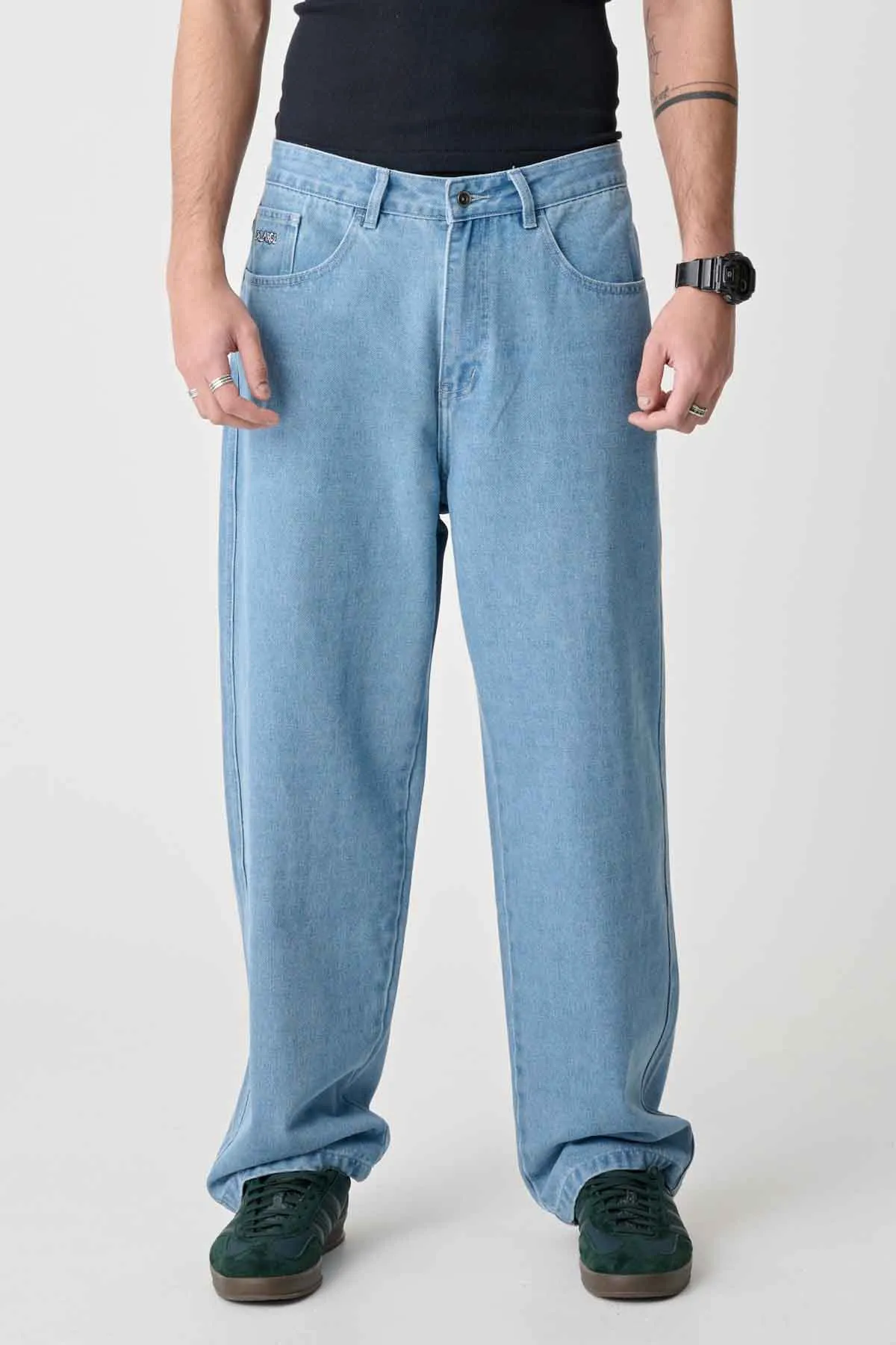 ART EMB BULL DENIM 91 PANT - MID BLUE