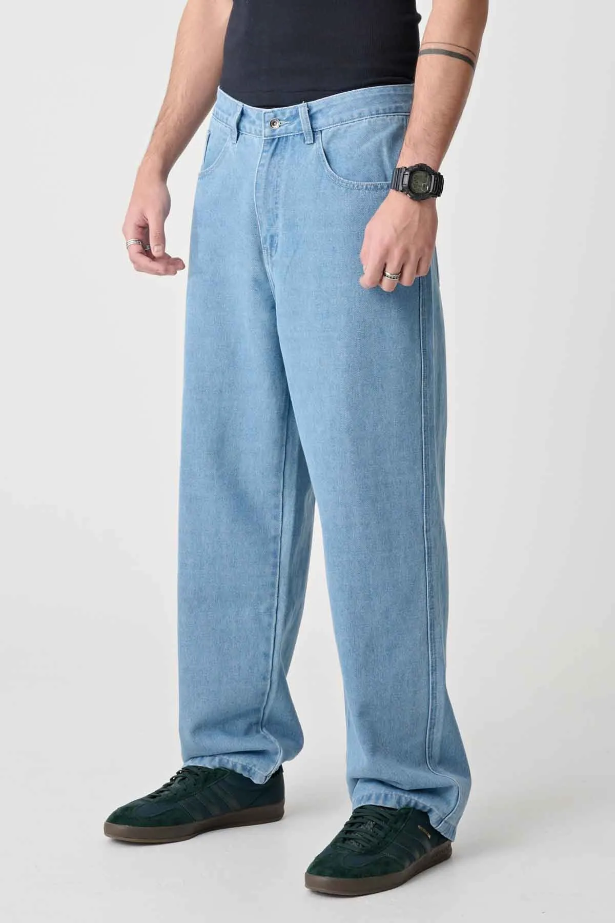 ART EMB BULL DENIM 91 PANT - MID BLUE