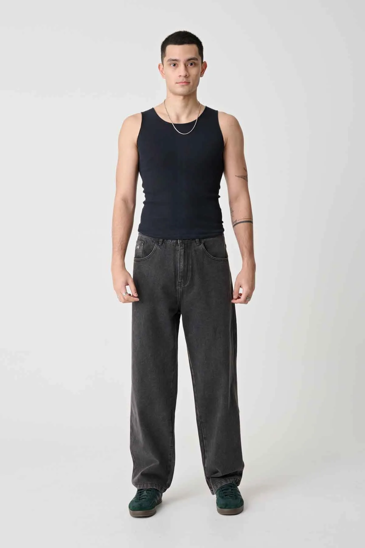ART EMB BULL DENIM 91 PANT - PEPPER