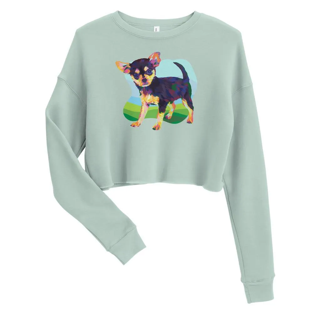Black and Tan Chihuahua Crop Sweatshirt