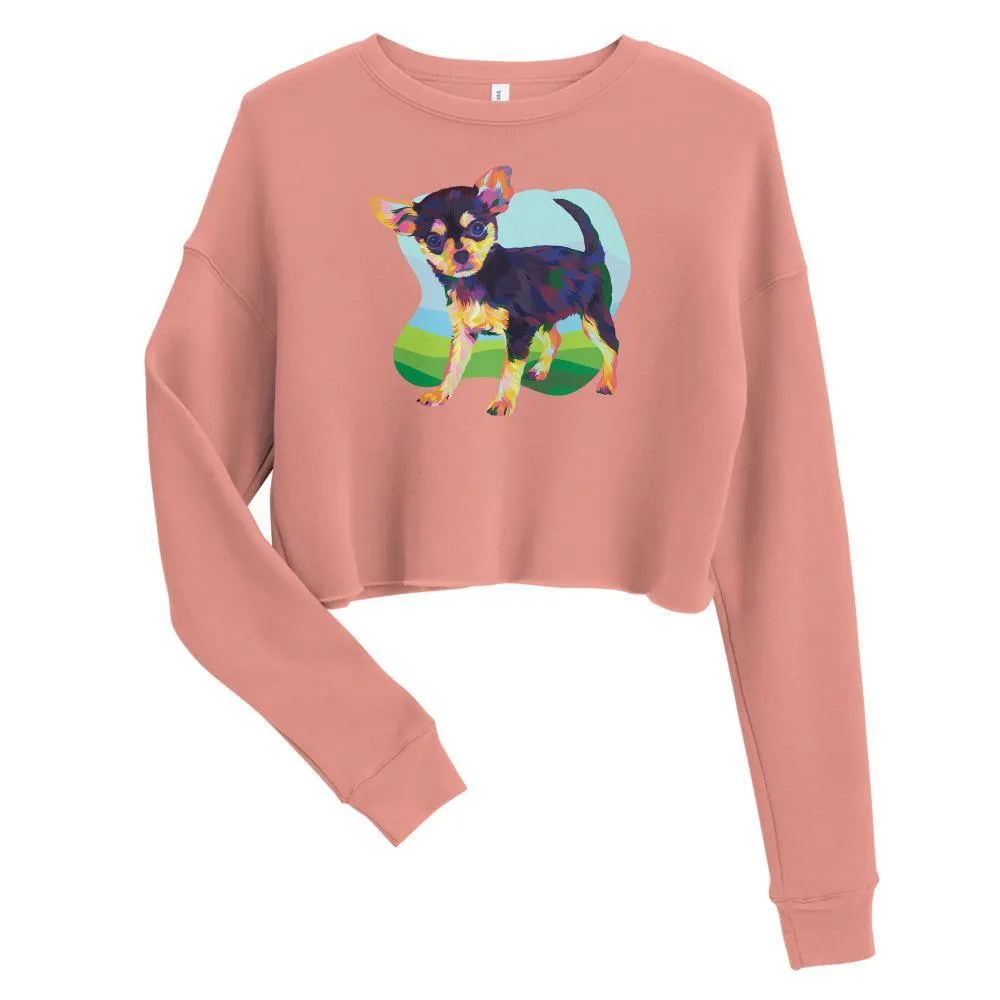 Black and Tan Chihuahua Crop Sweatshirt