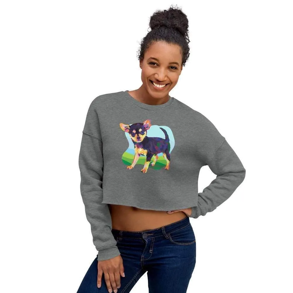Black and Tan Chihuahua Crop Sweatshirt