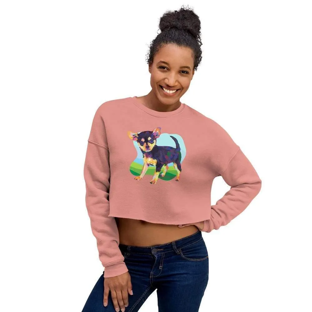 Black and Tan Chihuahua Crop Sweatshirt