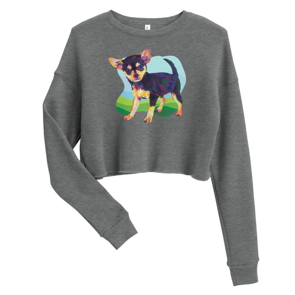 Black and Tan Chihuahua Crop Sweatshirt