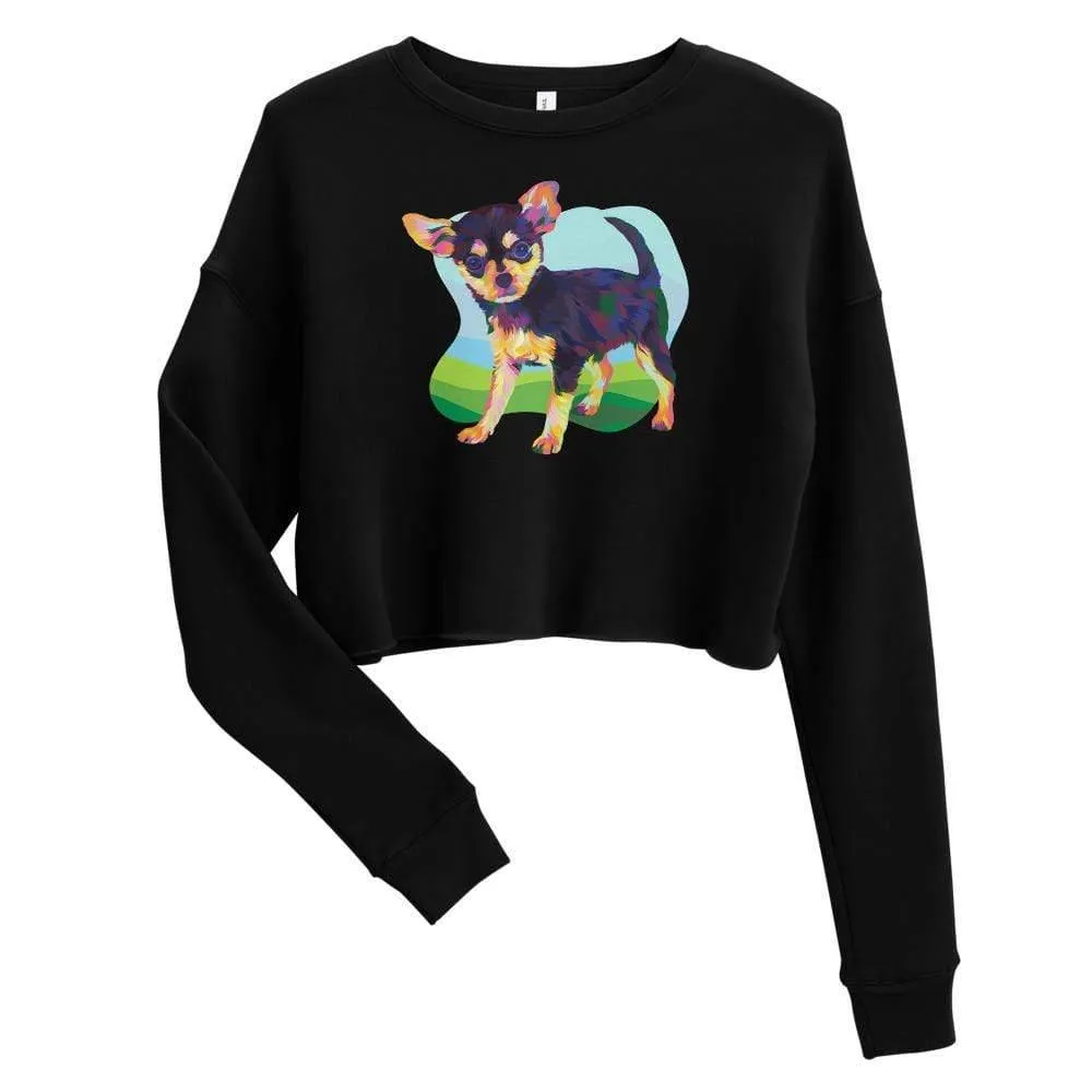 Black and Tan Chihuahua Crop Sweatshirt