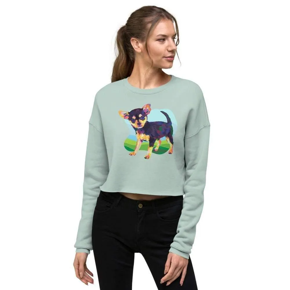 Black and Tan Chihuahua Crop Sweatshirt