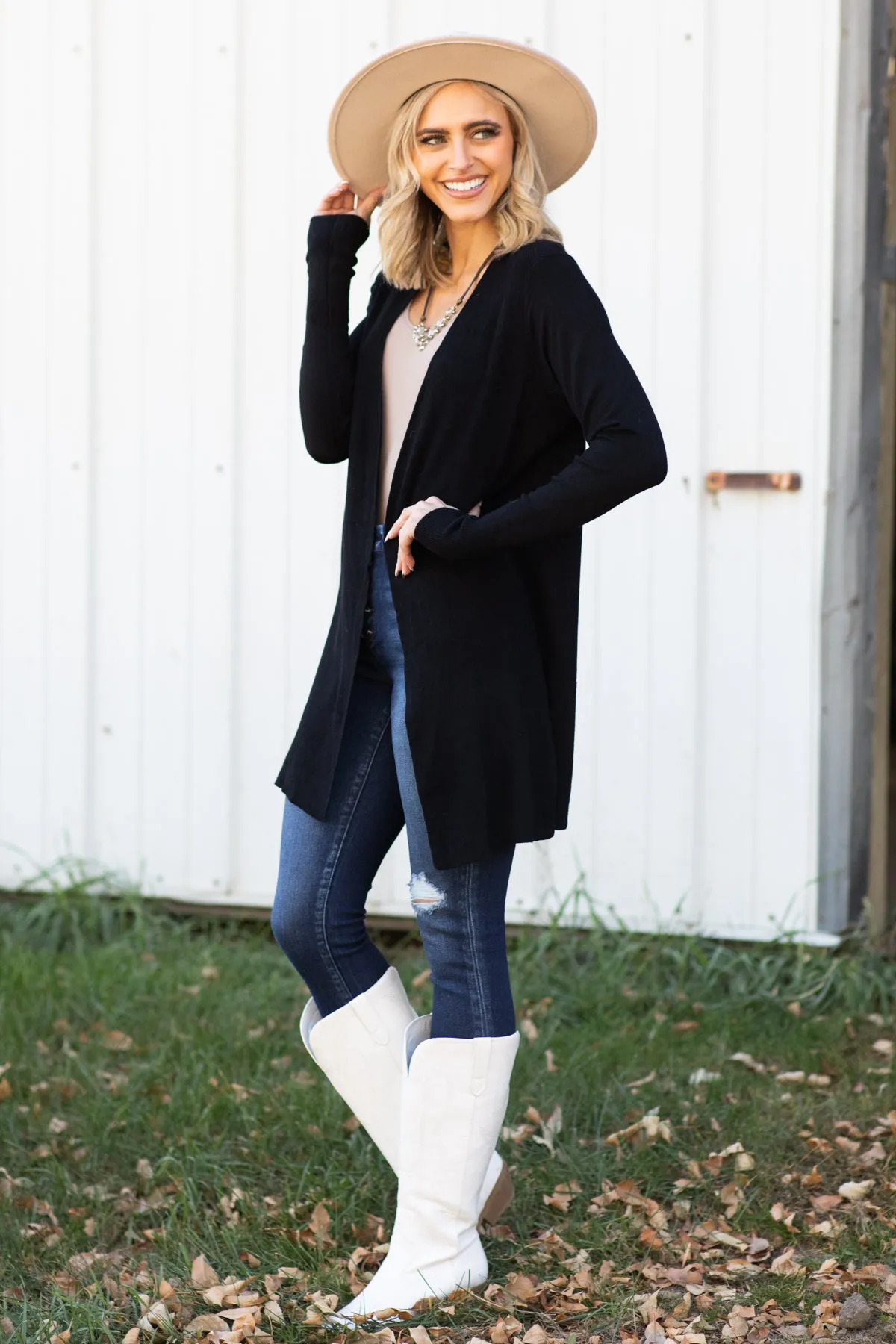 Black Lightweight Cardigan