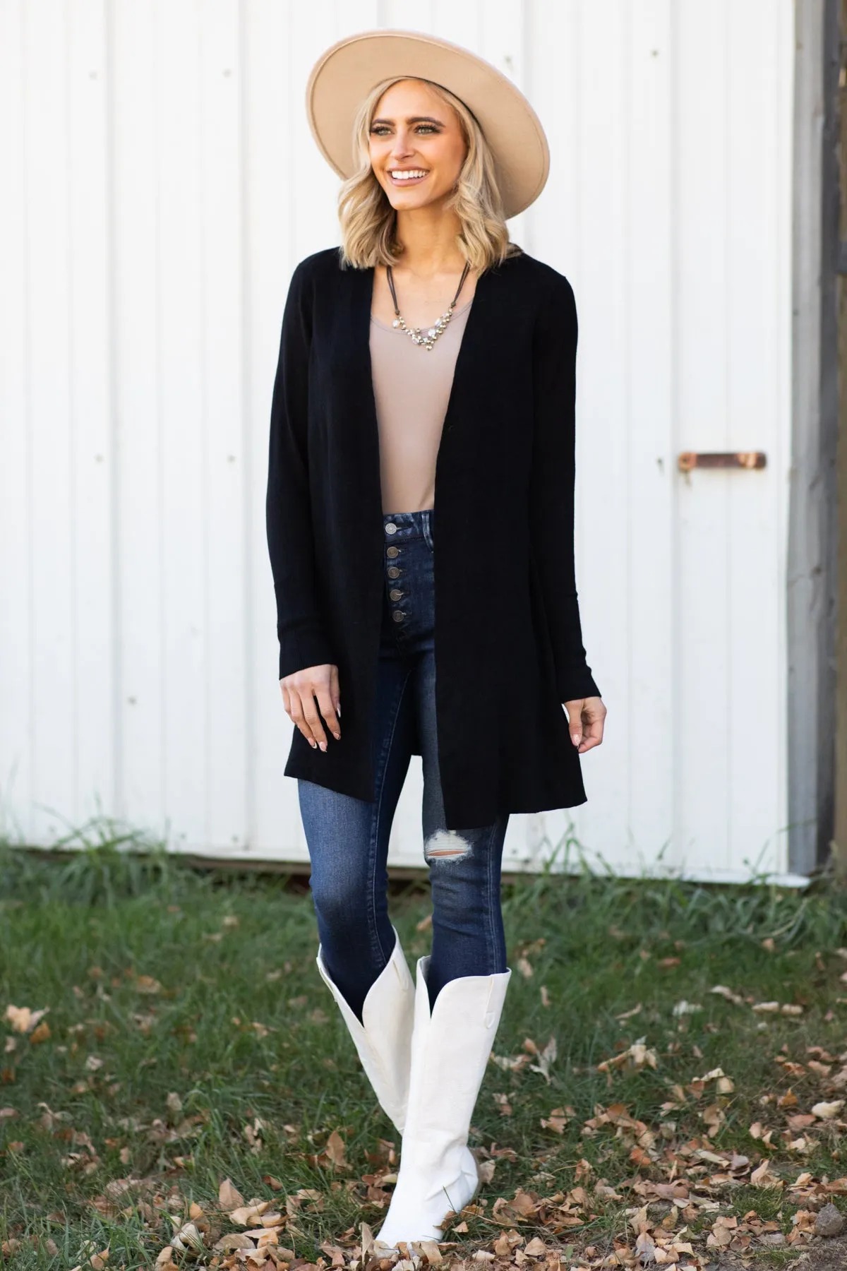 Black Lightweight Cardigan