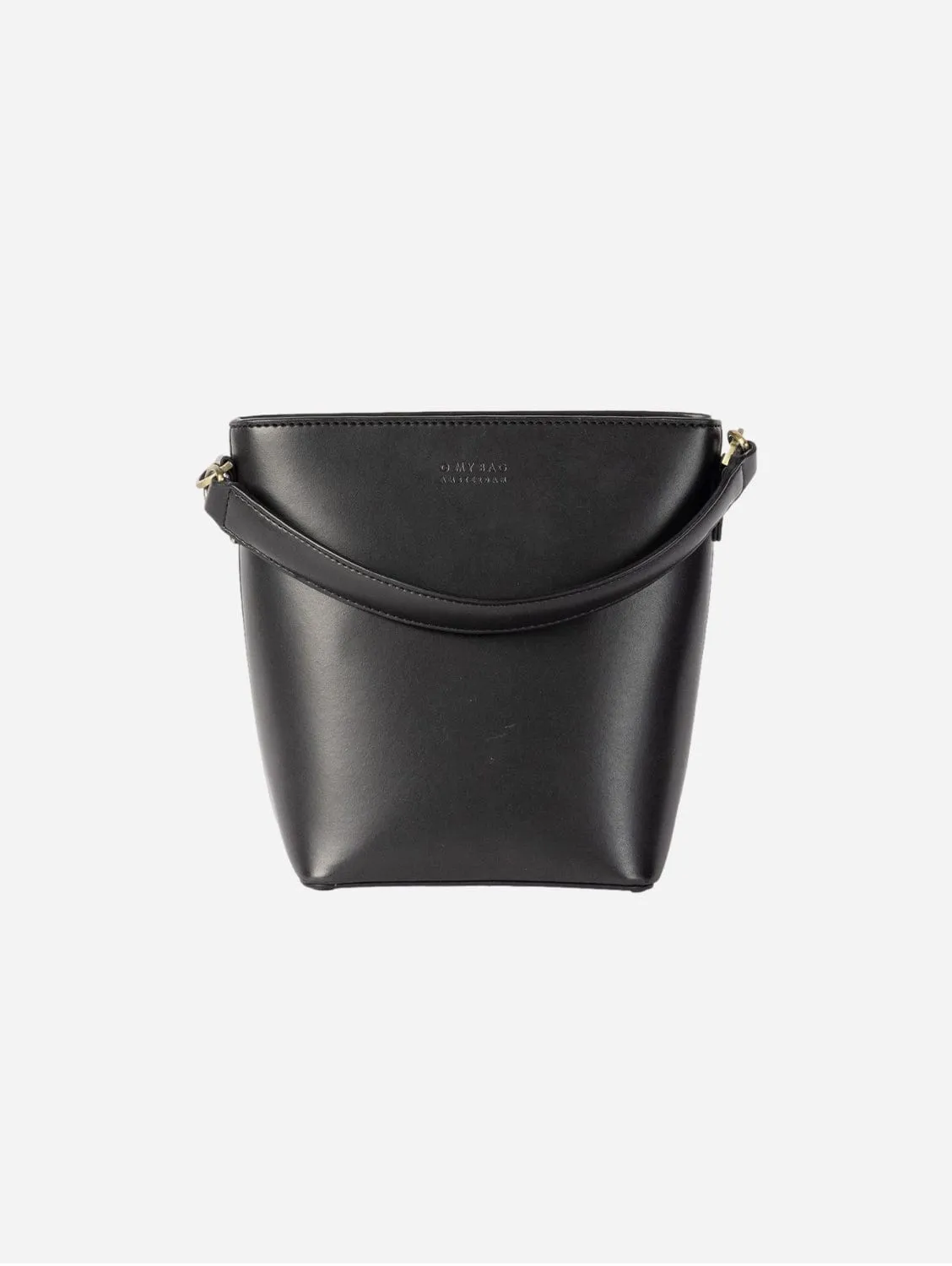 Bobbi Apple Leather Midi Vegan Bucket Bag | Black