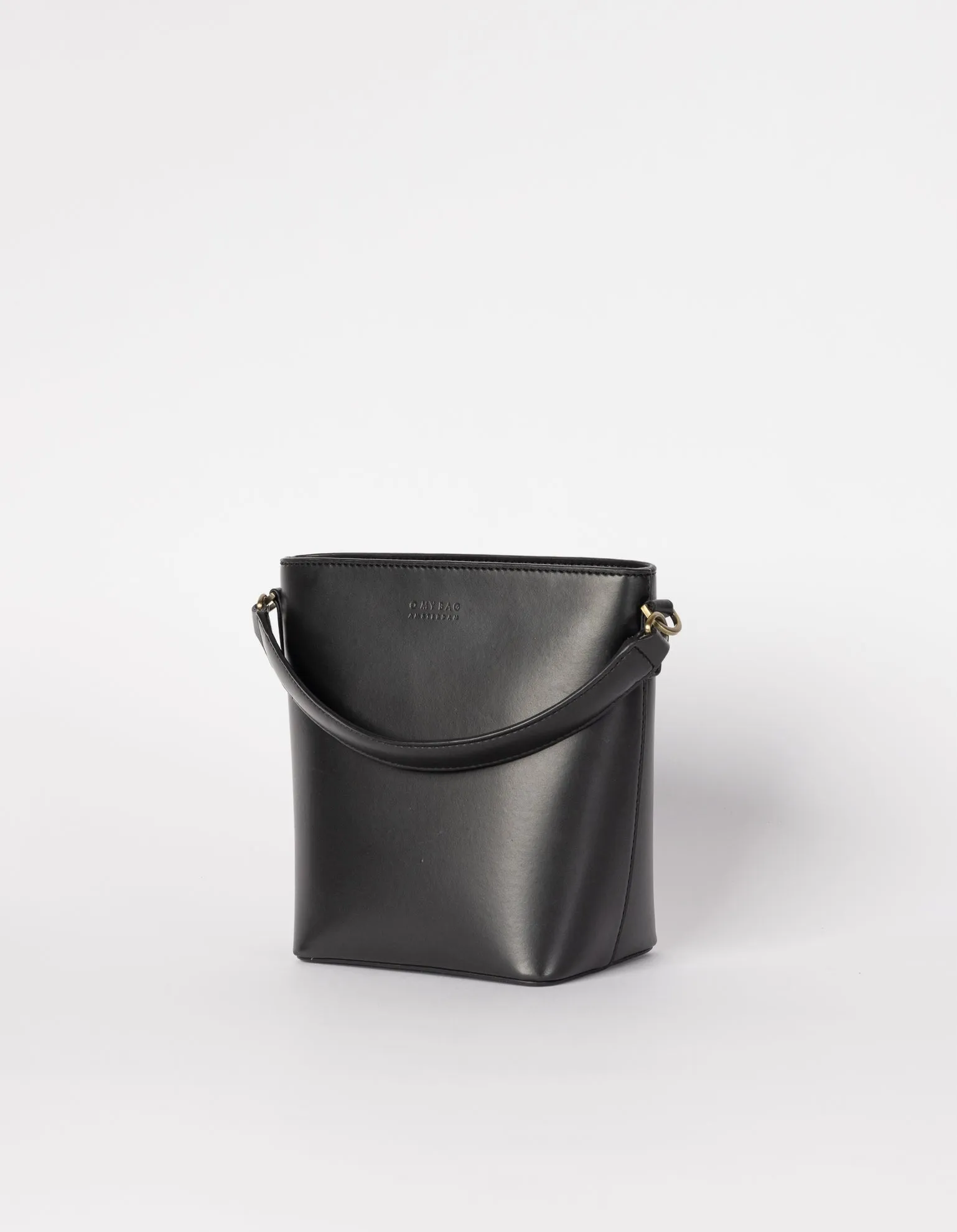 Bobbi Apple Leather Midi Vegan Bucket Bag | Black
