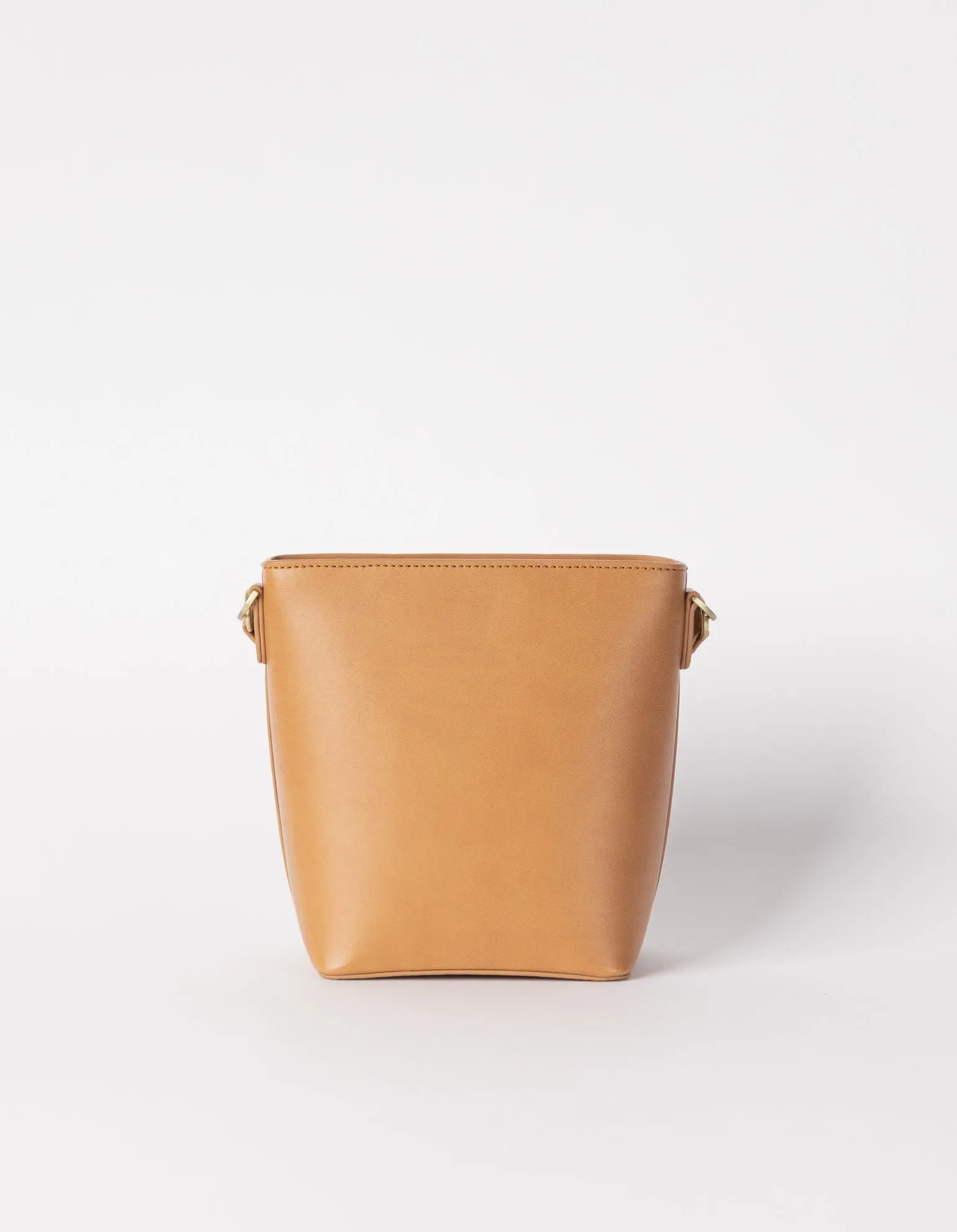 Bobbi Apple Leather Midi Vegan Bucket Bag | Brown