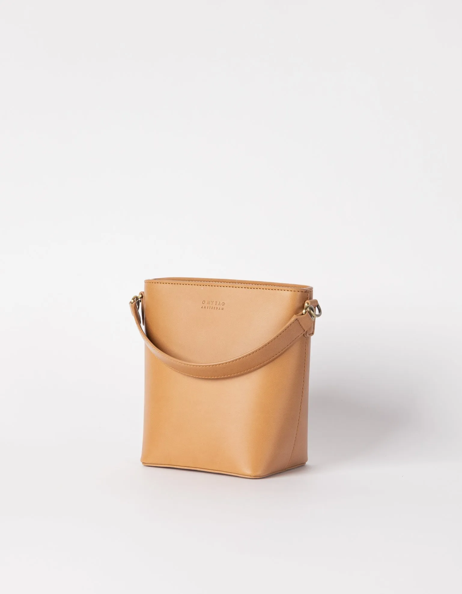 Bobbi Apple Leather Midi Vegan Bucket Bag | Brown