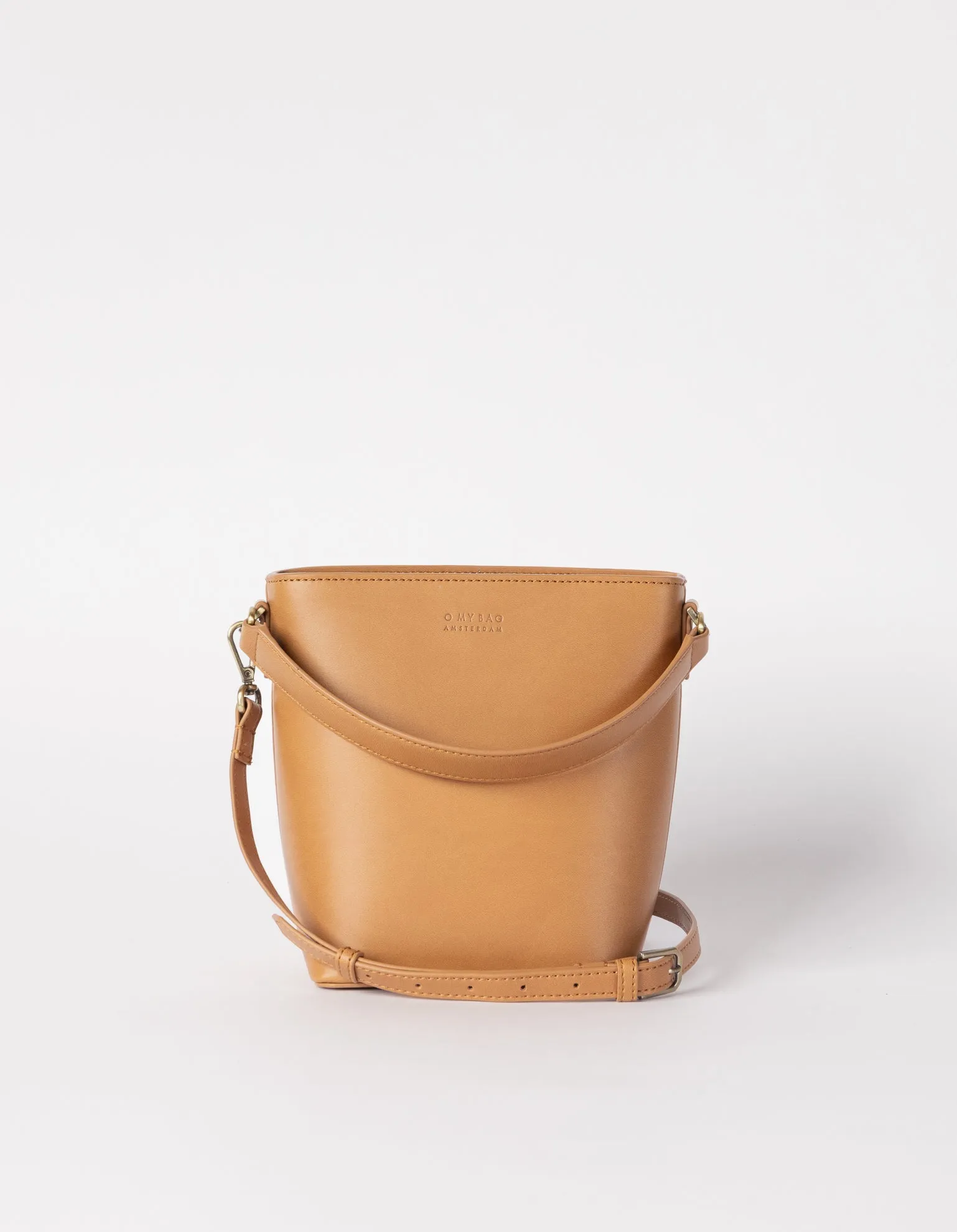 Bobbi Apple Leather Midi Vegan Bucket Bag | Brown
