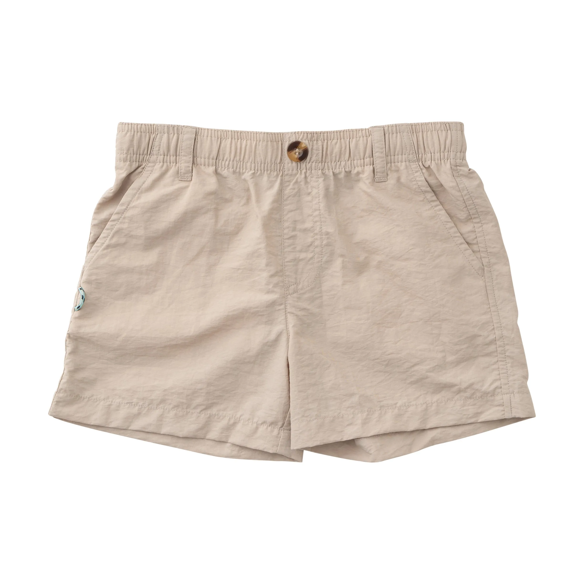 Boy's Outrigger Performance Short in Classic Ancient Scroll Khaki