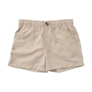 Boy's Outrigger Performance Short in Classic Ancient Scroll Khaki