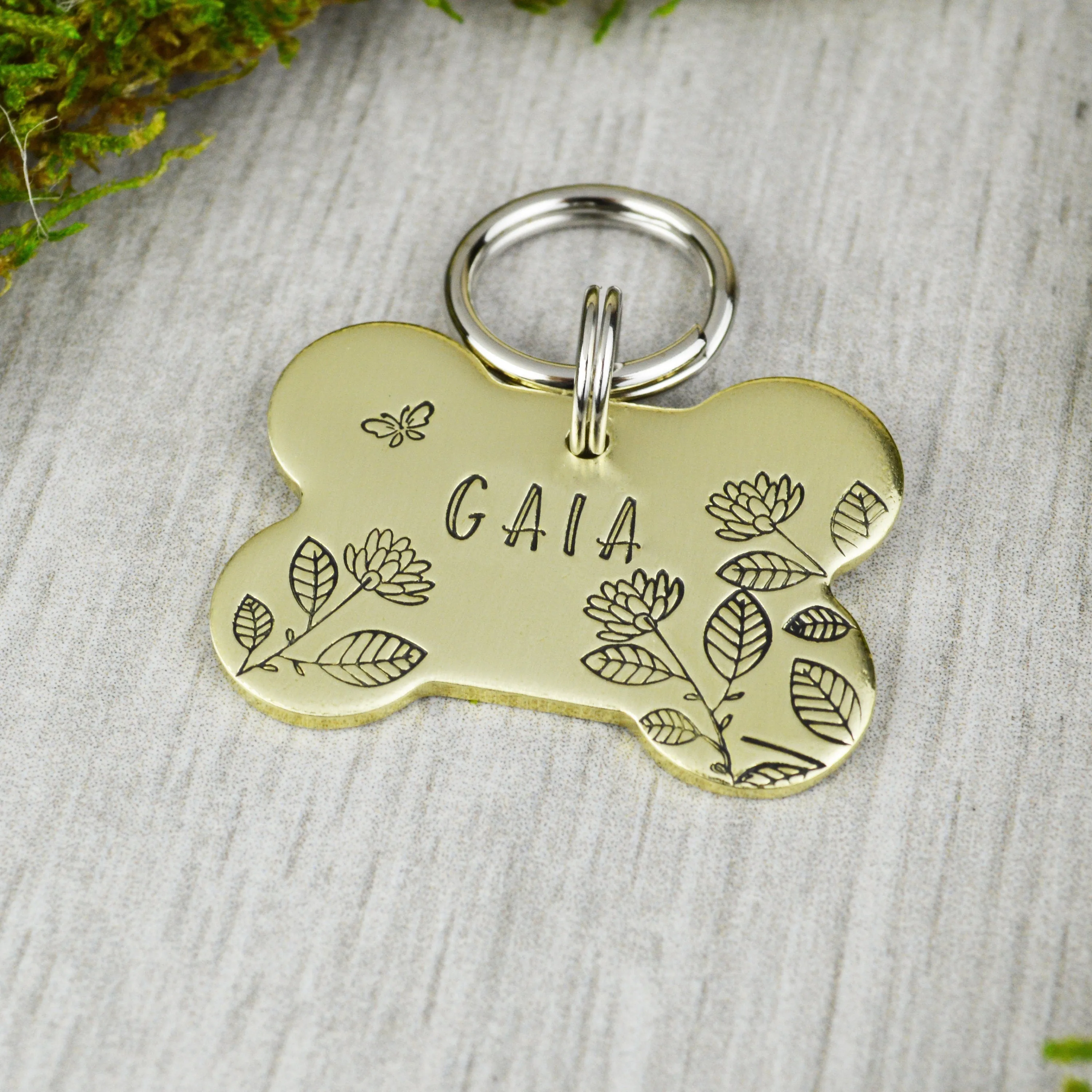 Butterfly Among the Dahlias Pet ID Tag