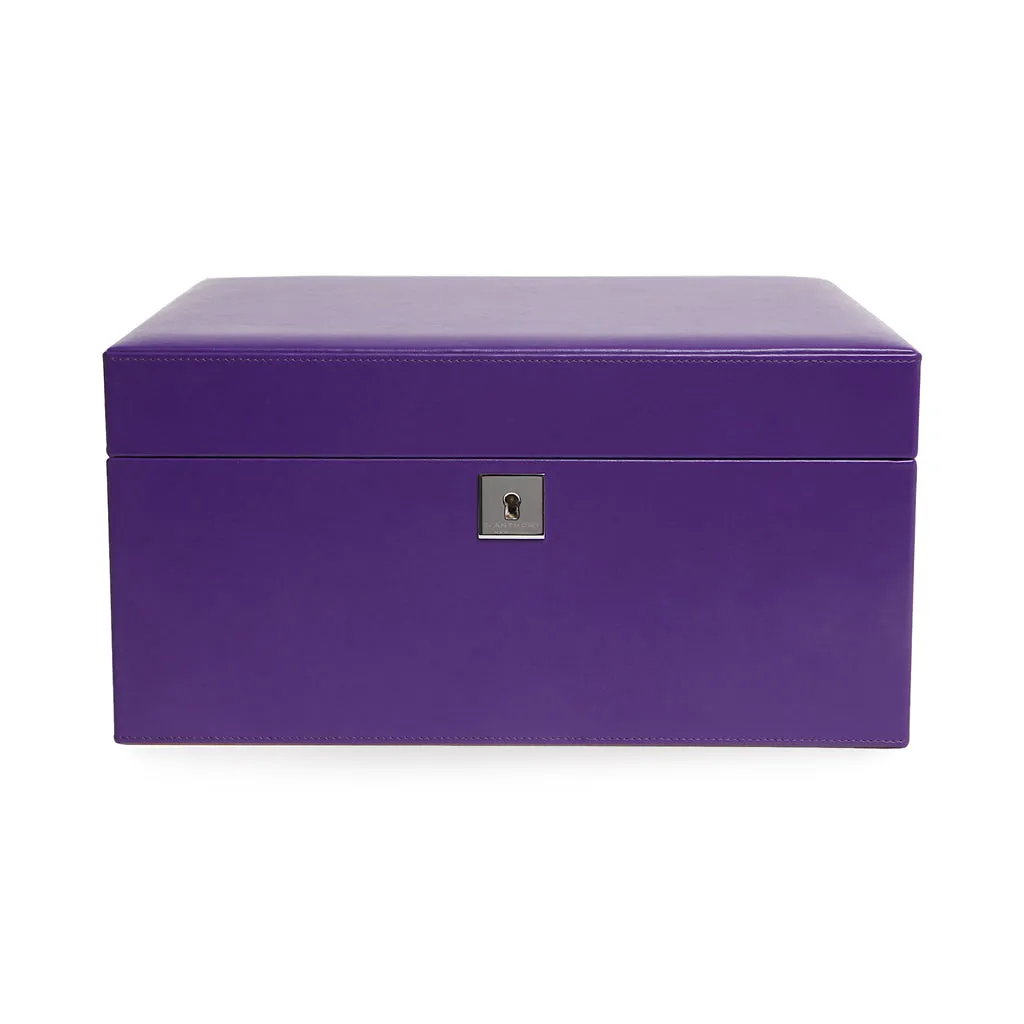 CALF LEATHER TWO TRAY JEWELRY BOX
