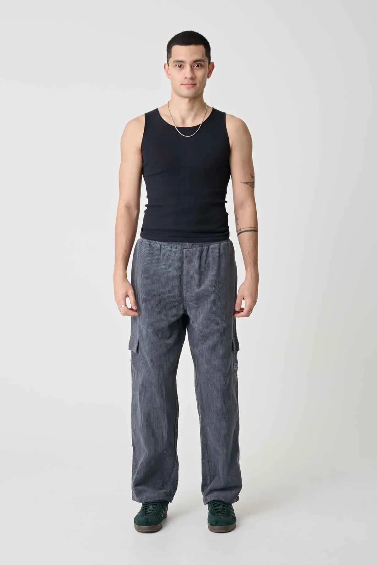 CARGO WIDE WALE EMB 91 PANT - PIGMENT STEEL