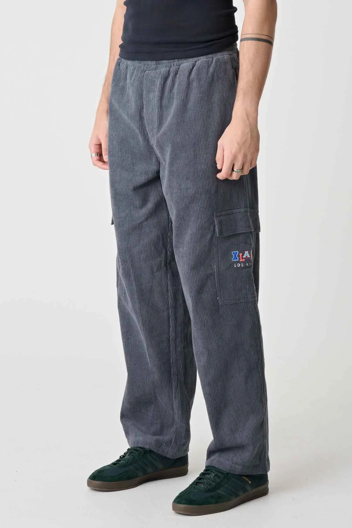 CARGO WIDE WALE EMB 91 PANT - PIGMENT STEEL
