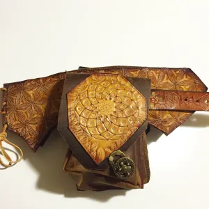 Carved Leather Utility Hip Belt