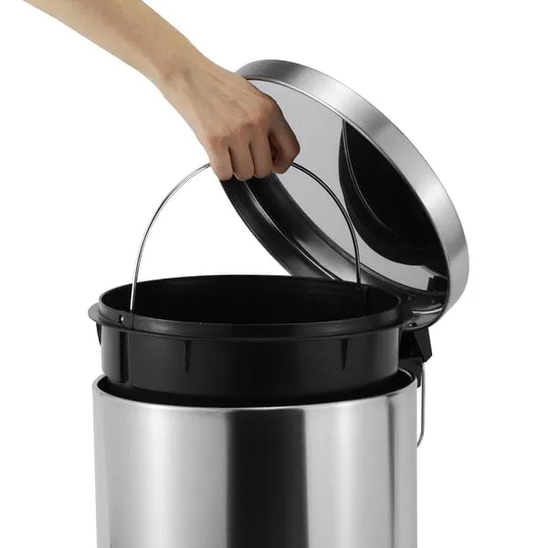 Casa Roma 20L Stainless Steel Pedal Bin Silver KB7035-20LS