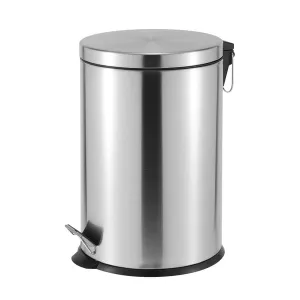 Casa Roma 20L Stainless Steel Pedal Bin Silver KB7035-20LS