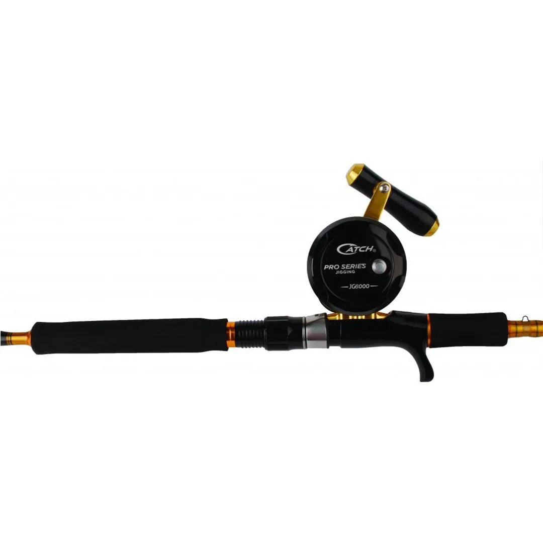 Catch Pro Series JGX7000   Acid Wrap Jigging Combo with Braid 40kg Drag 5ft 2in 1 Piece 200-400 gram