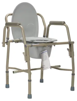 Commode Bariatric Folding Adjustable Drop Arm 650lb Capacity by Dynarex