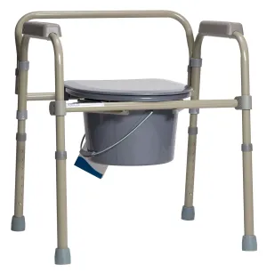 Commode Folding Adjustable Standard Seat All in One 350lb Capacity by Dynarex
