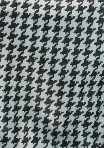 Cute Cosmetology Apron In Lightweight Black With Houndstooth Trim