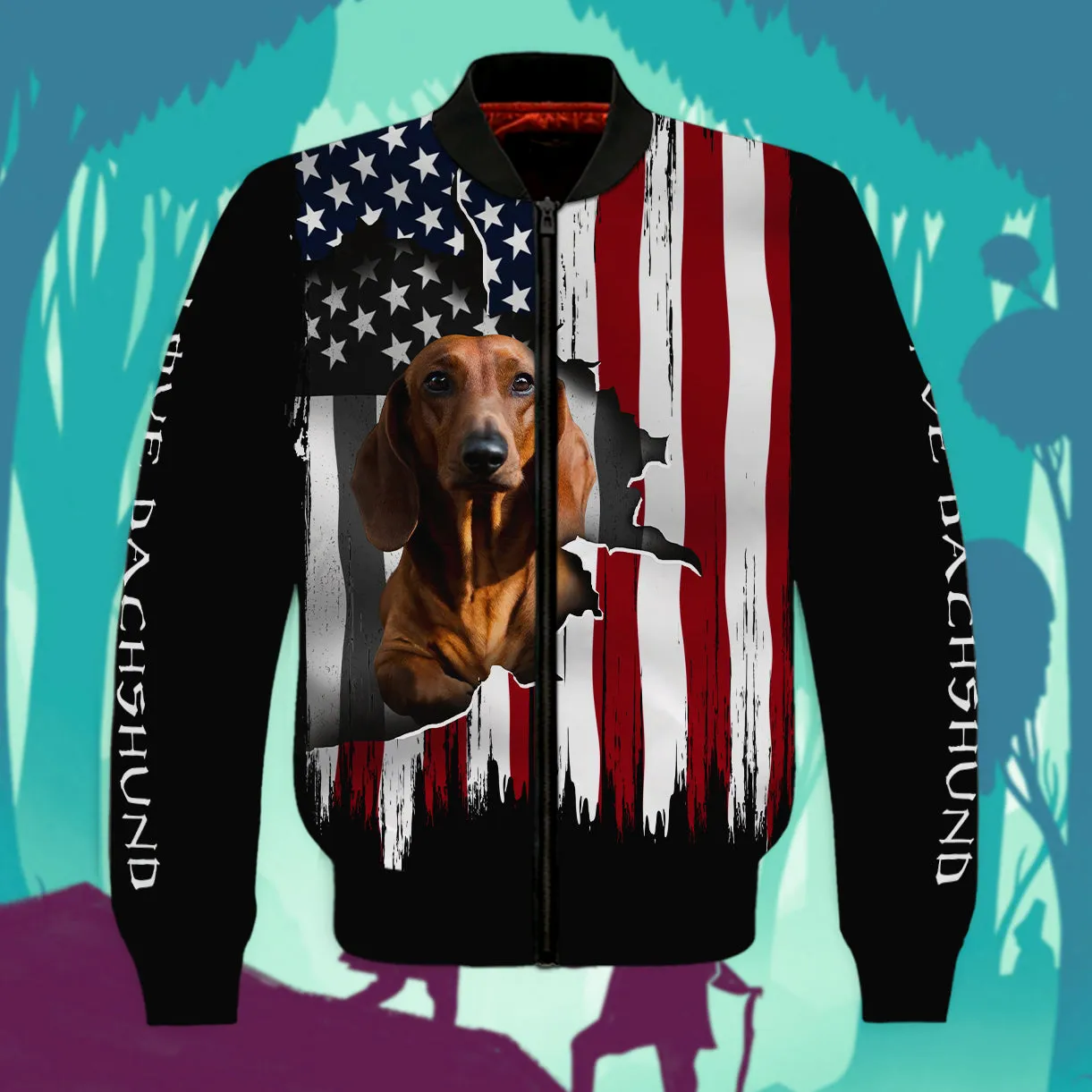 Dachshund Flag American 3D Full Print Shirts