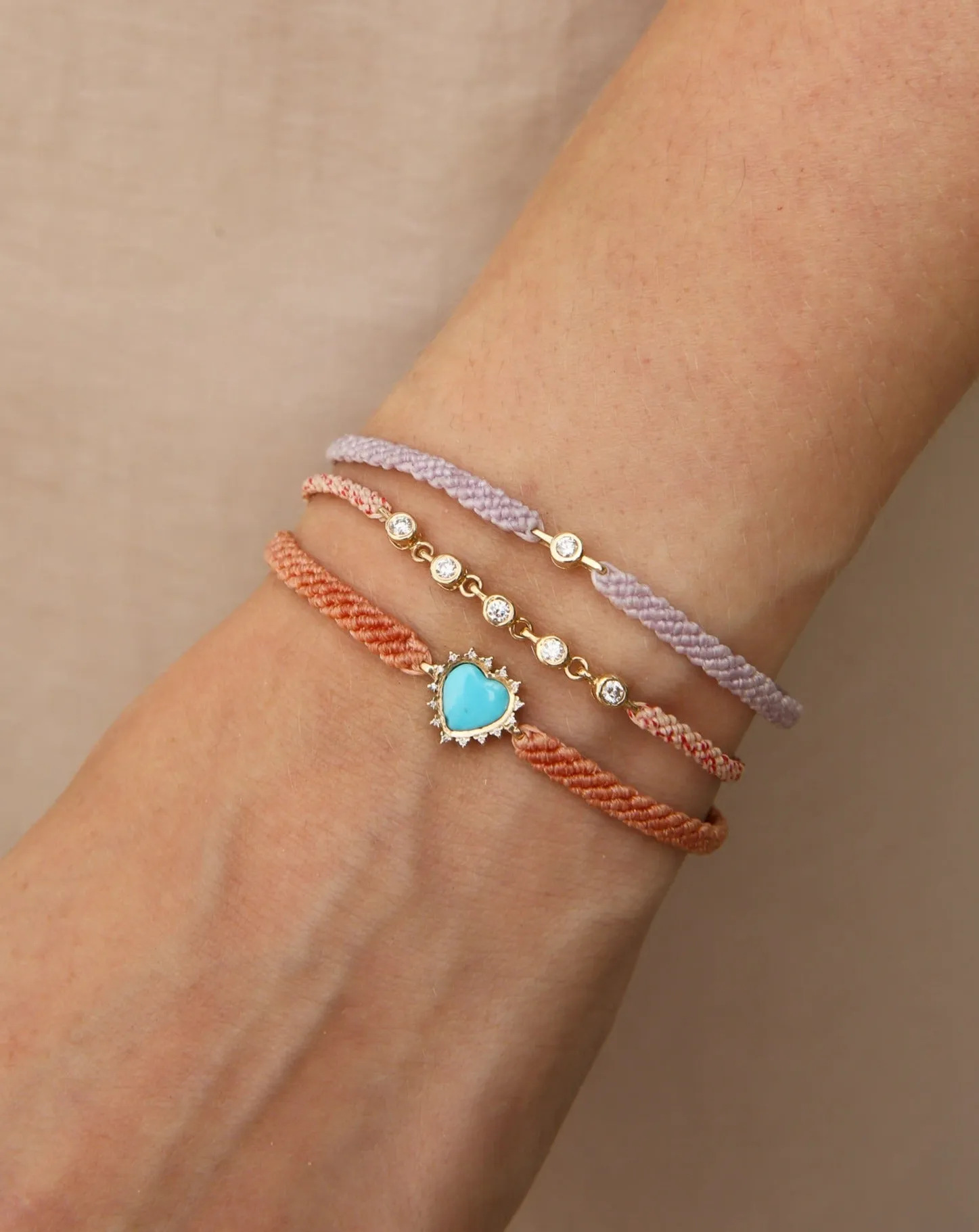 Diamond Chain Macrame Bracelet in Vintage Flyline