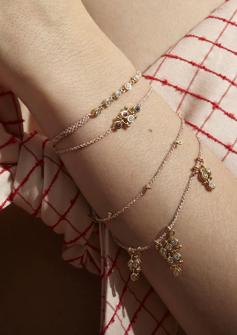 Diamond Chain Macrame Bracelet in Vintage Flyline