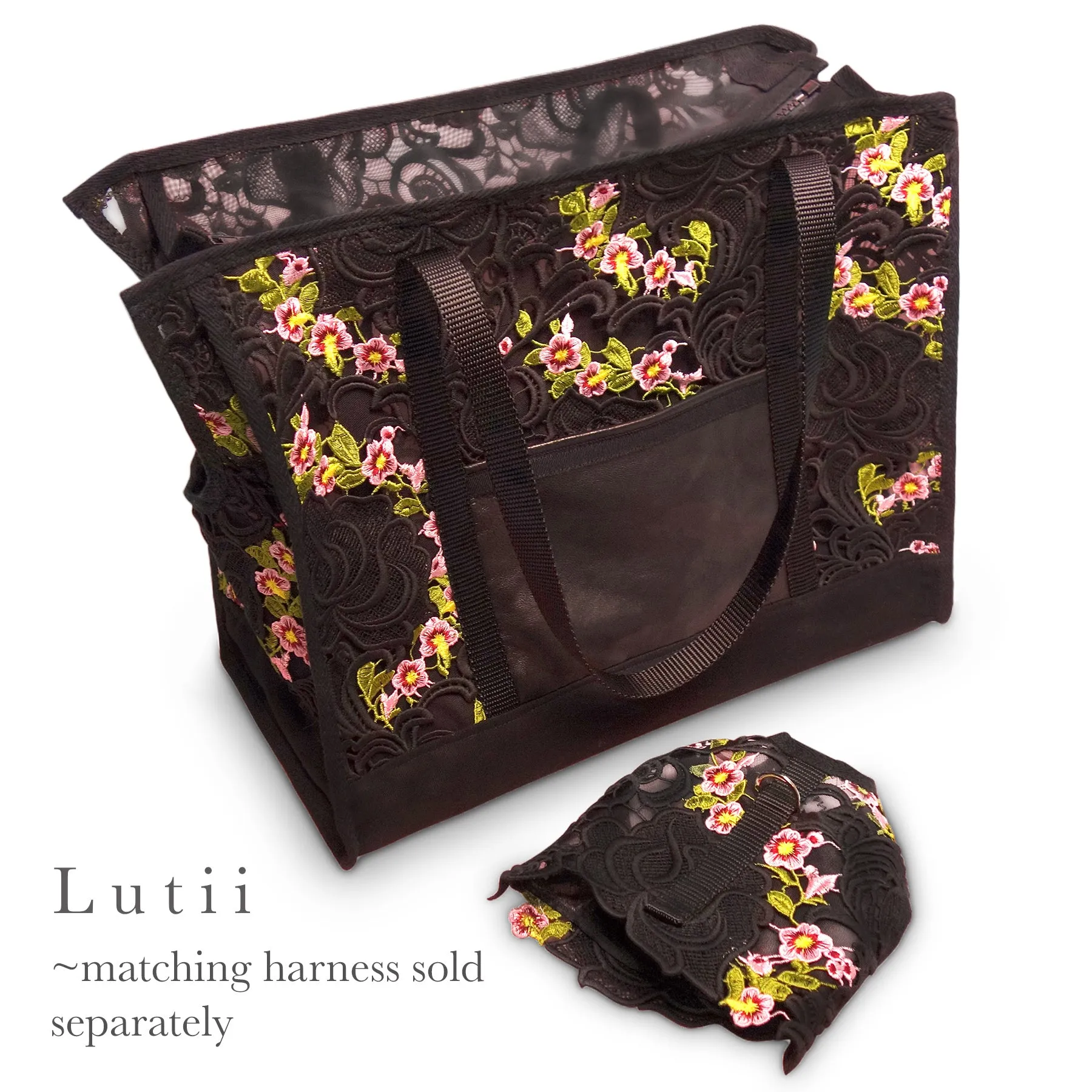 dog carrier, non-overheating, spring/summer lightweight lace pet tote "Italian Job"