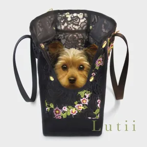 dog carrier, non-overheating, spring/summer lightweight lace pet tote "Italian Job"