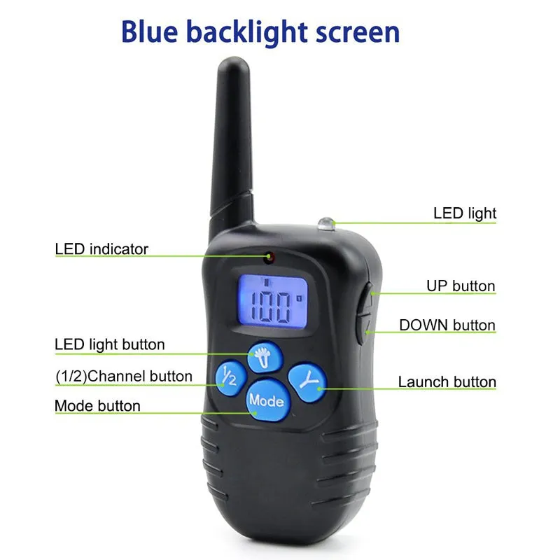 Dog Trainer Collar - Adjustable Collar Size, 2 Collar Receivers, 300m Range, Waterproof, 300mAh Battery, 3 Warning Modes