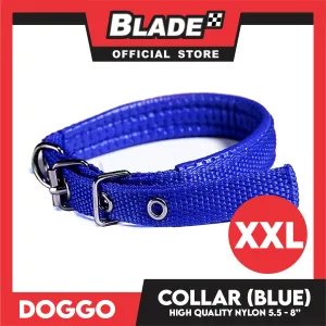 Doggo Dog Collar Adjustable Buckle XXL Size (Blue) Collar Nylon for Dog