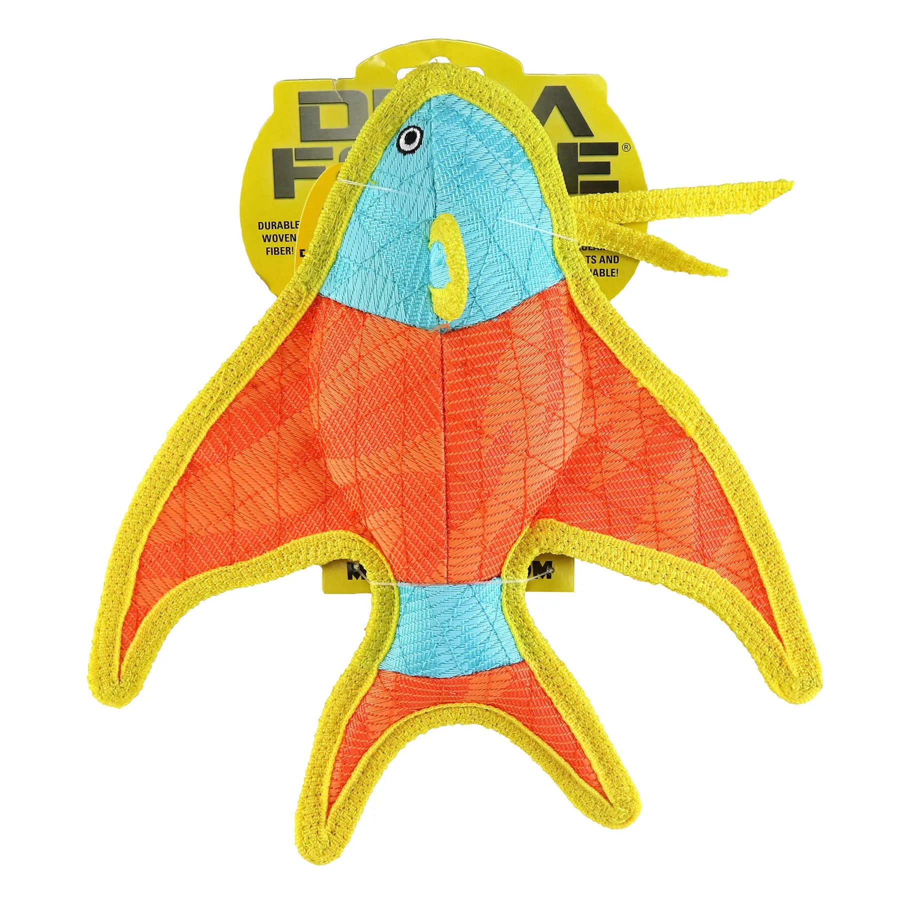 DuraForce Angel Fish - Orange, Durable, Squeaky Dog Toy