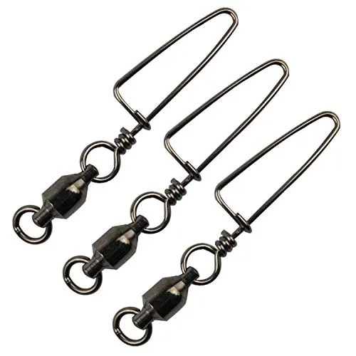 Easy Catch 20pcs/Box Size 3 4 5 6 7 Strong Fishing Ball Bearing Swivel with Solid Welded Ring and High-Strength Coastlock Snap (100% Copper Stainless Steel)