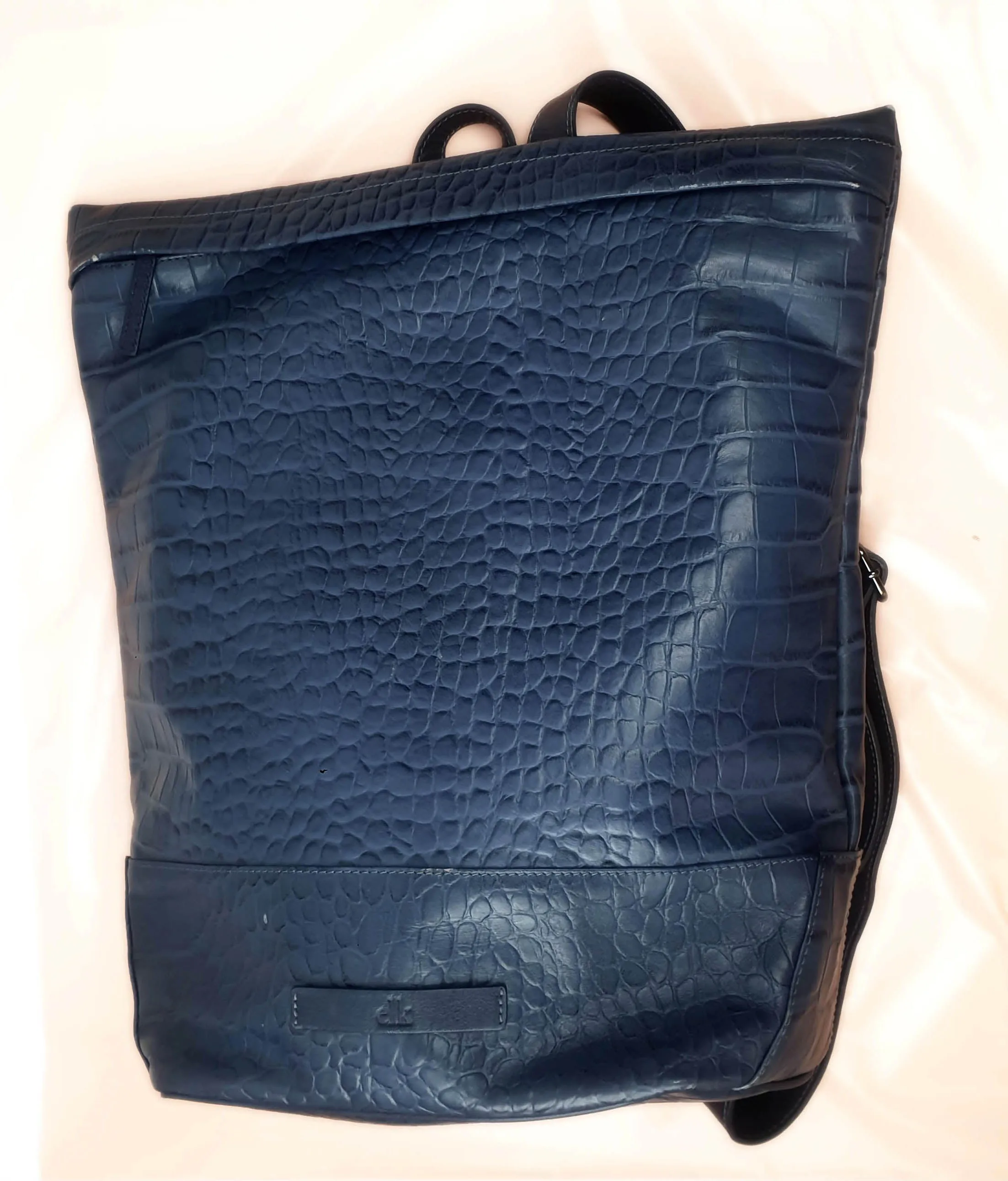 Elk large blue leather backpack