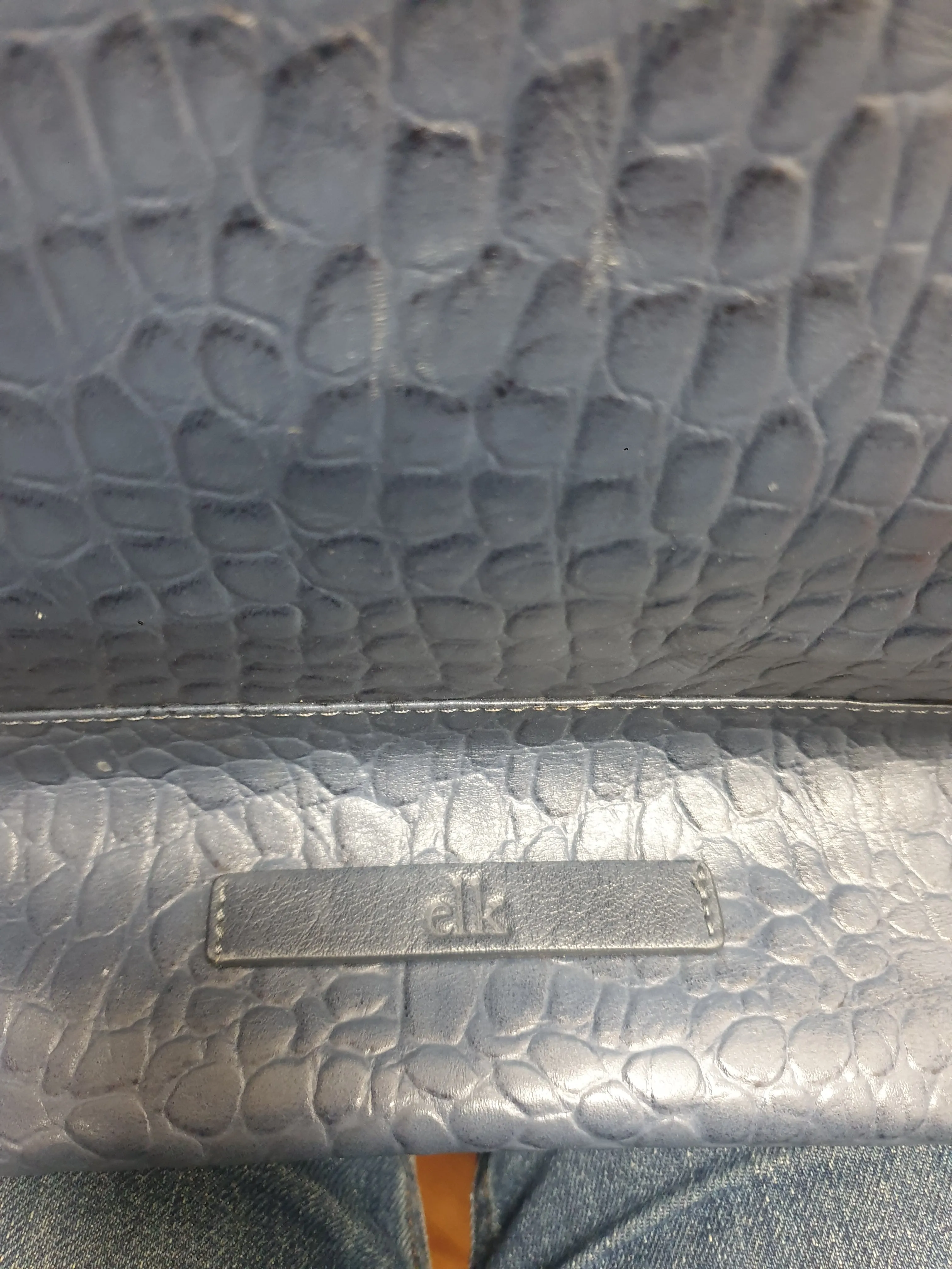Elk large blue leather backpack