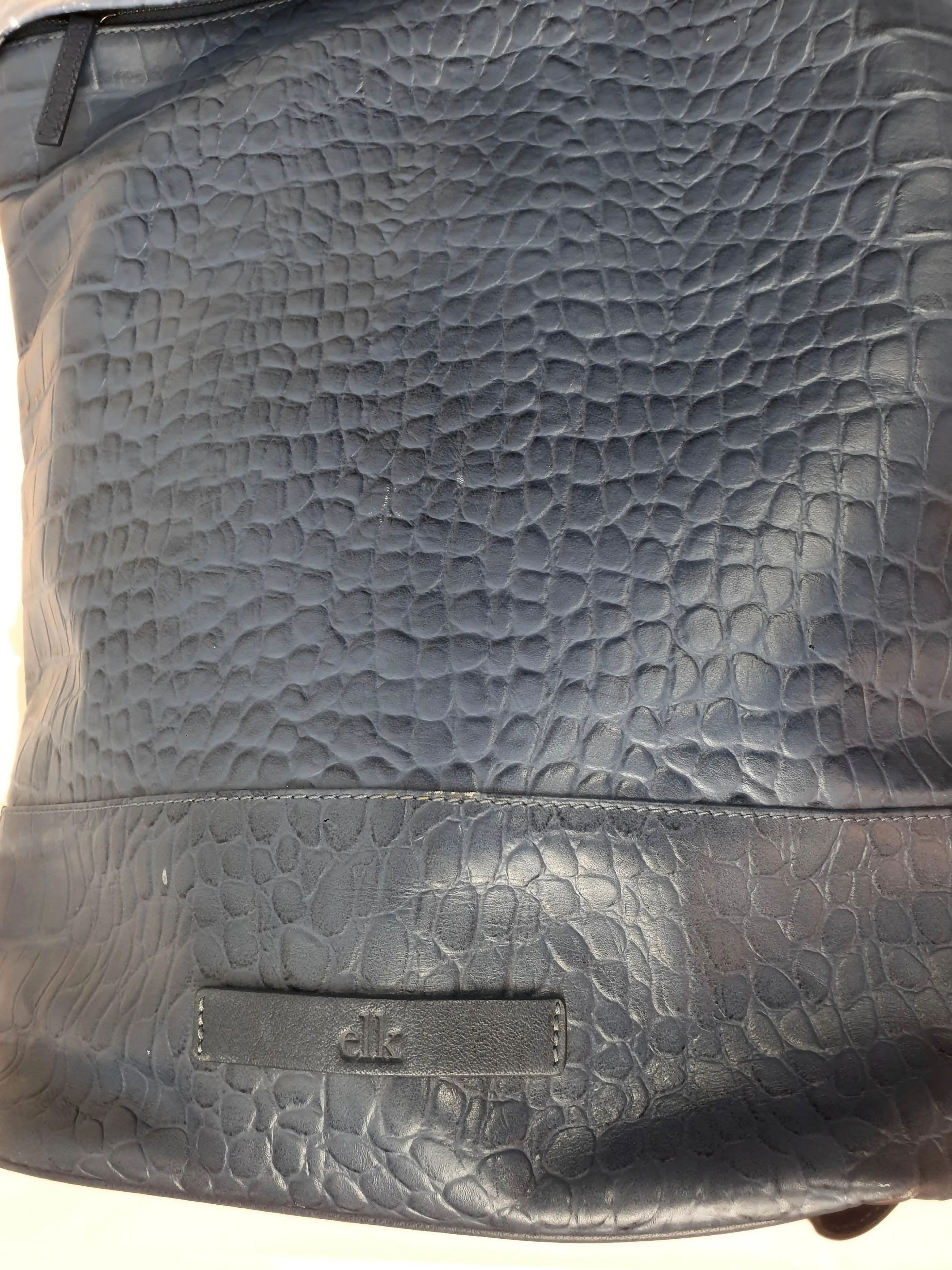 Elk large blue leather backpack