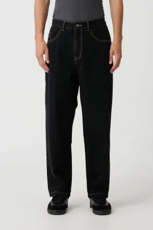 EMB POCKET BULL DENIM PANT - RAW BLACK