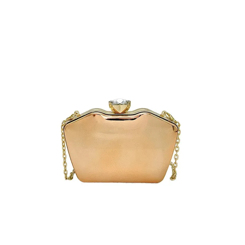 Fashion Wedding Purse Lipstick Bag Women's Handbag 2024 Luxury Gold Geometric Evening Clutch Bag Versatile Crossbody Bag Chain